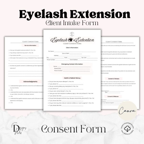 eyelash extension consent form